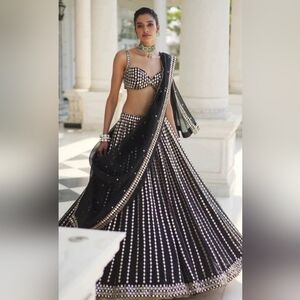 Elegant Black and White Lehenga
